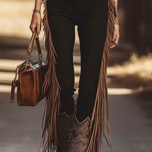 Fringe Detailed Casual Pants