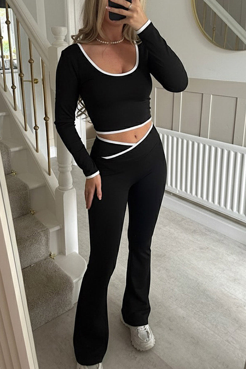 Cut-Out Long Sleeve Activewear Set