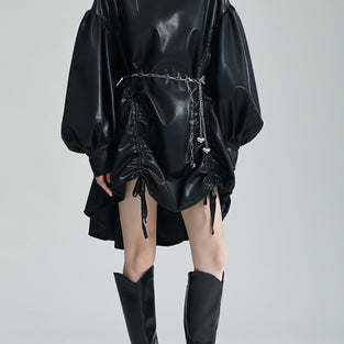 Elegant Oversized Balloon Sleeve Dress