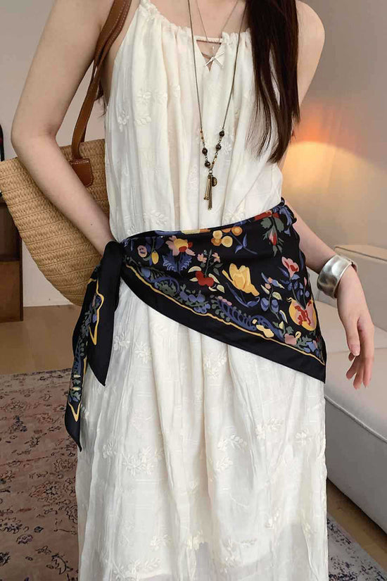 Floral Print Tie-Waist Scarf