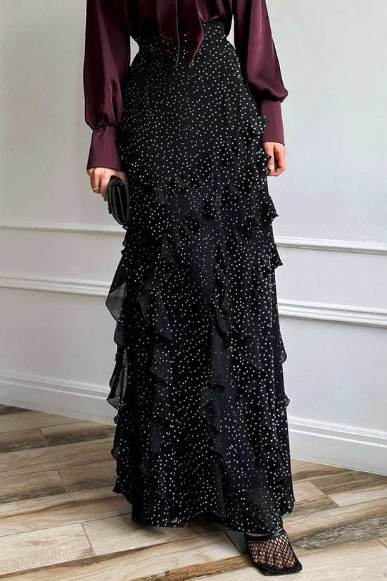 Ruffle Detail Polka Dot Skirt