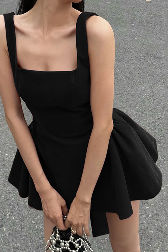 Square Neck Bowknot Casual Dress