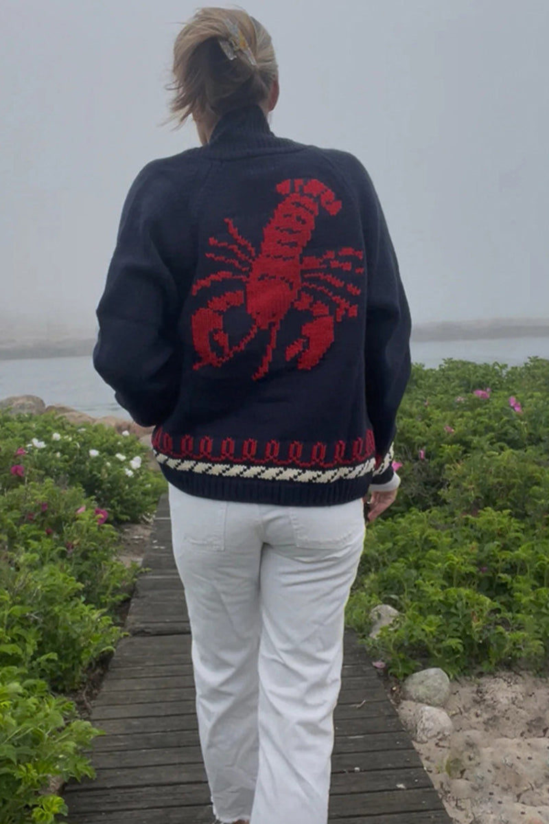 Lobster Button-Front Cardigan