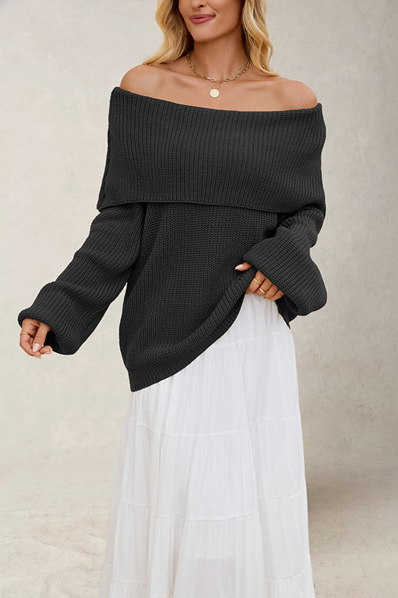 Off-Shoulder Knit Sweater