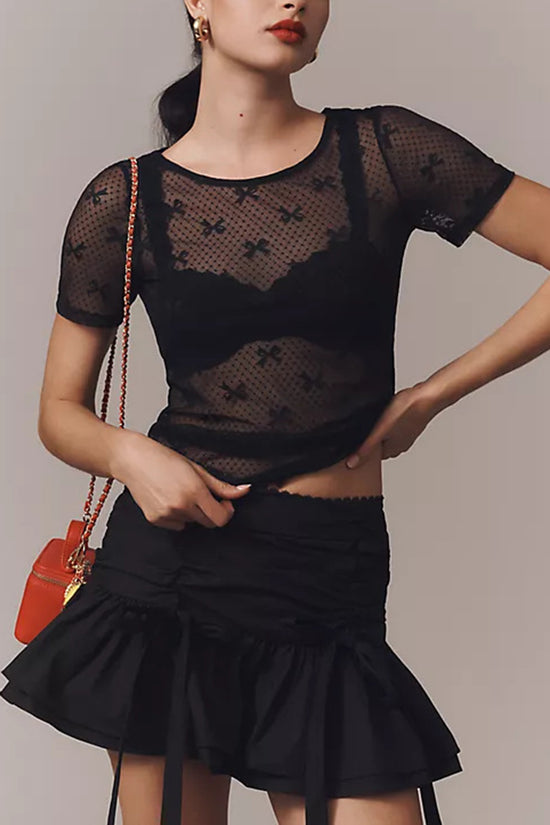 Chic Sheer Lace T-Shirt