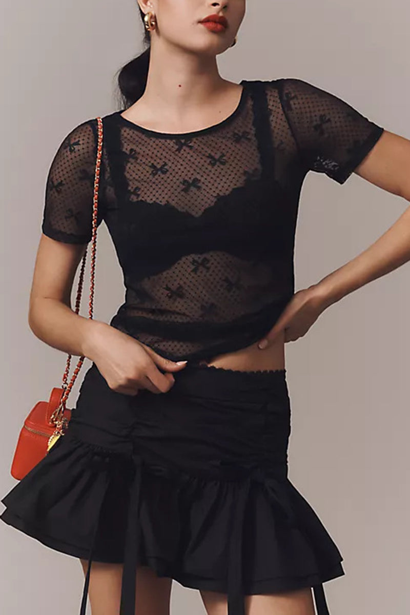 Chic Sheer Lace T-Shirt
