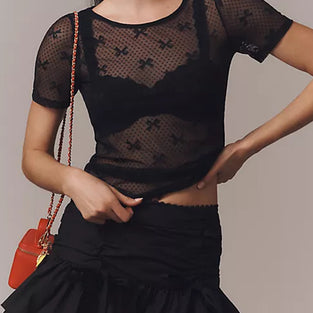 Chic Sheer Lace T-Shirt