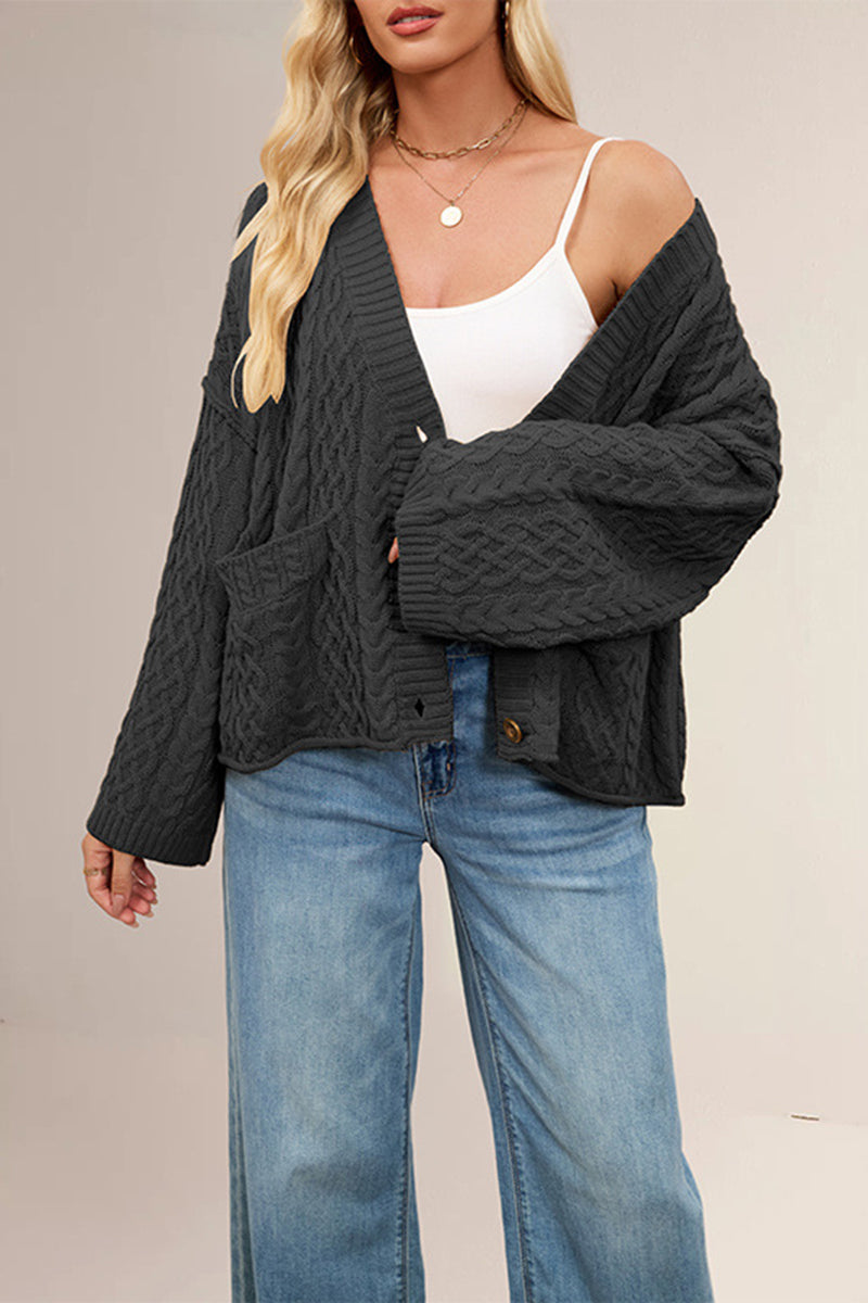 Cable Knit Buttoned Cardigan