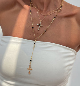 Layered Cross Pendant Necklace