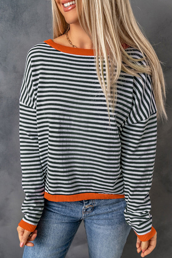Striped Casual Relaxed Fit Sweater