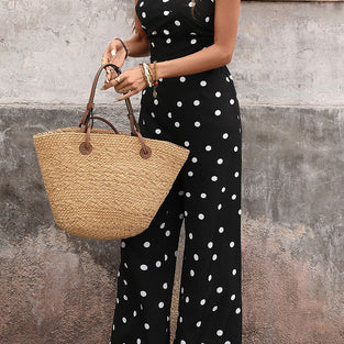 Polka Dot Strapless Jumpsuit
