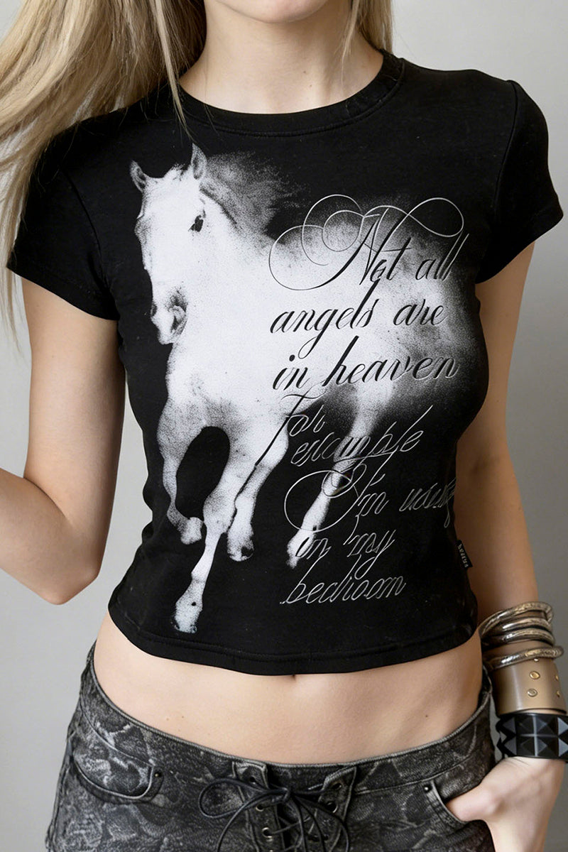 Graphic Script Horse T-Shirt
