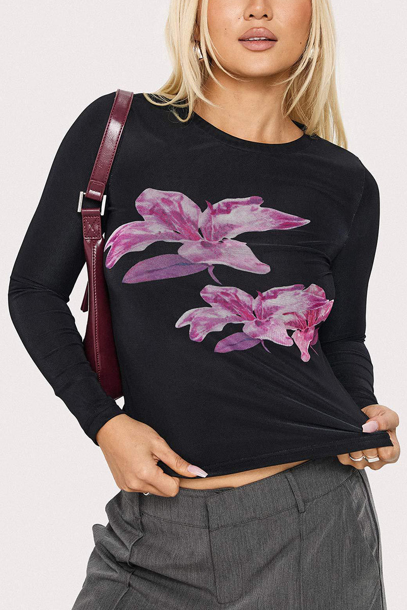 Floral Print Long Sleeve Top