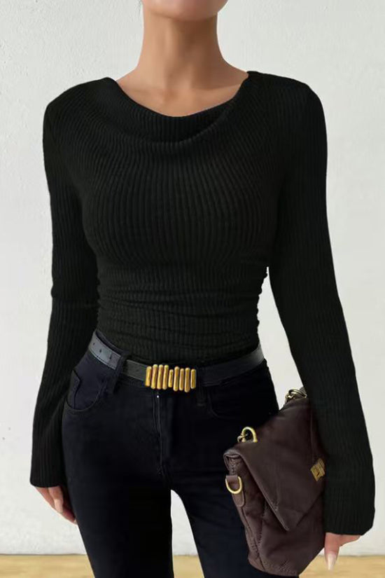 Ribbed Long Sleeve Bodycon Sweater