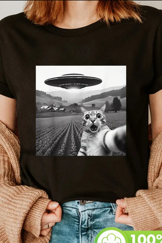 Graphic UFO Cat T-Shirt