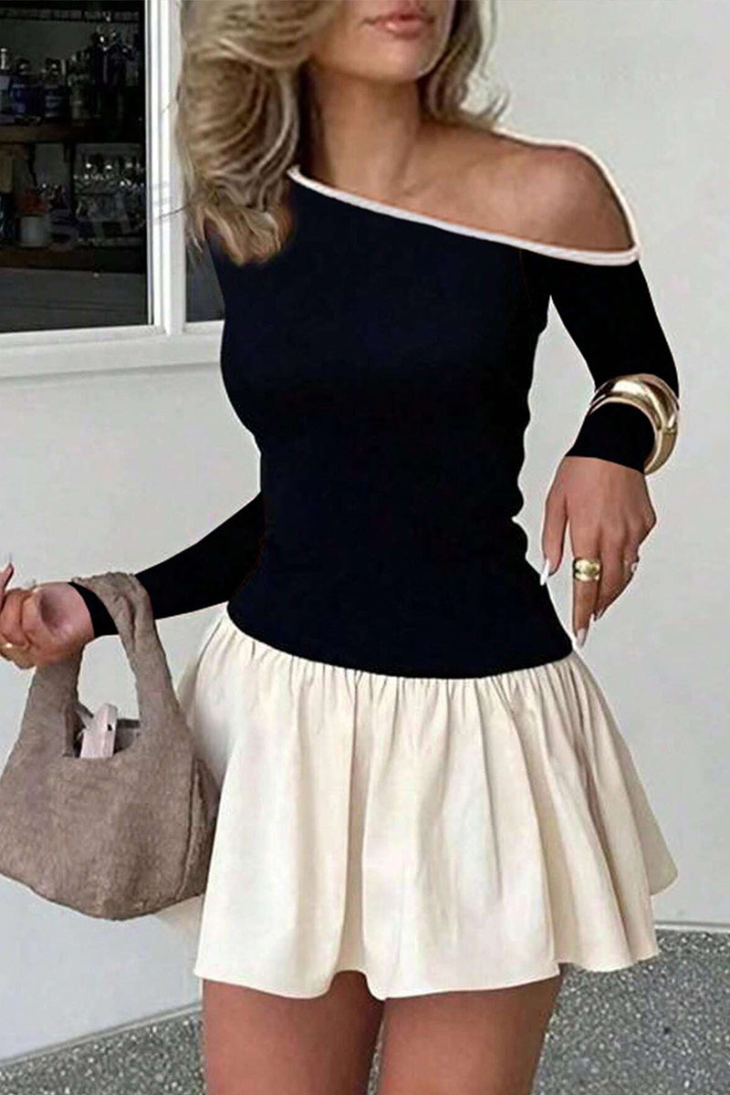 One-Shoulder Long Sleeve T-Shirt