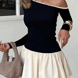 One-Shoulder Long Sleeve T-Shirt