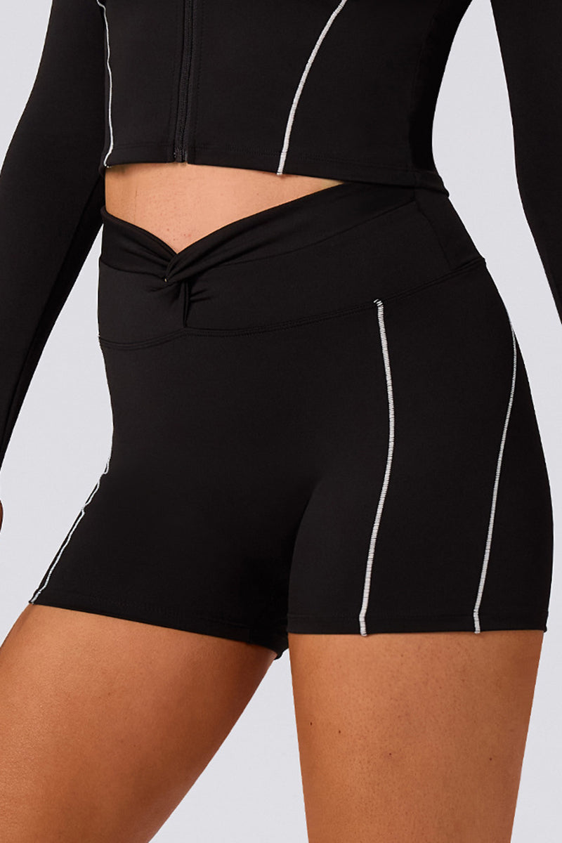 High Waist Twist Active Shorts