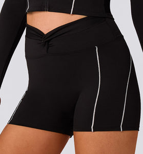 High Waist Twist Active Shorts