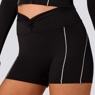 High Waist Twist Active Shorts