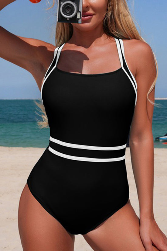 Striped Detail One-Piece Swimsuit