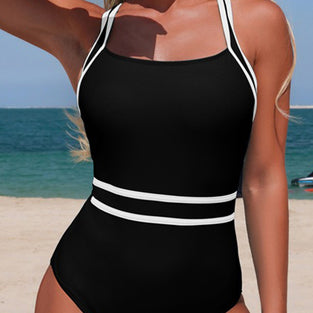 Striped Detail One-Piece Swimsuit