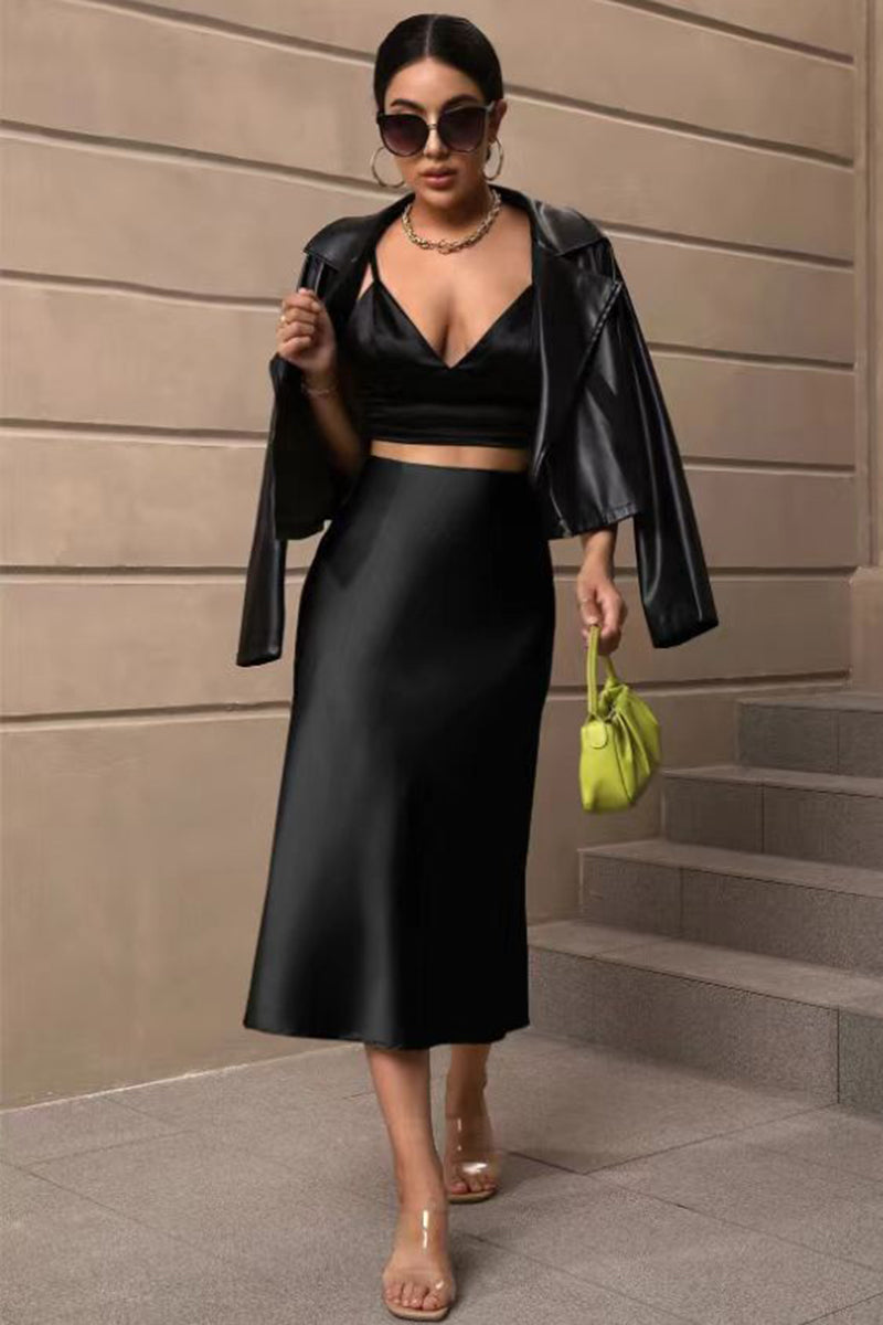 Elegant Midi A-Line Skirt