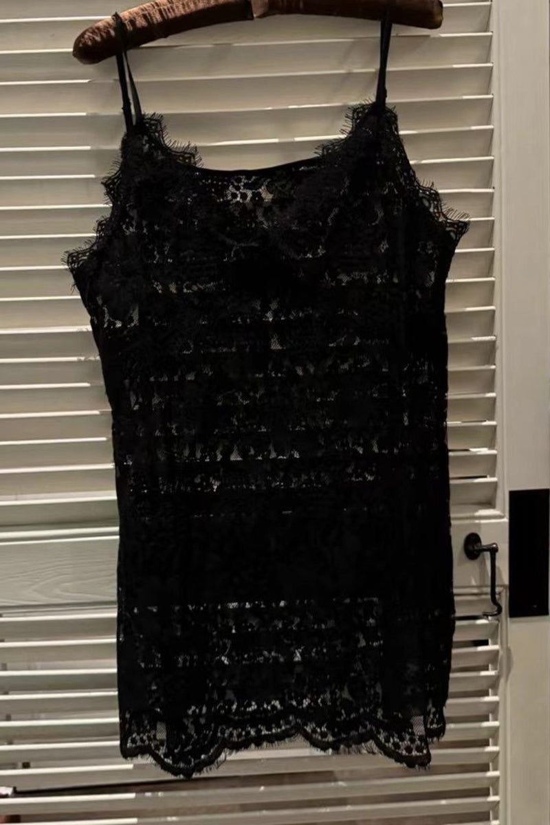 Sleeveless Lace Casual Dress