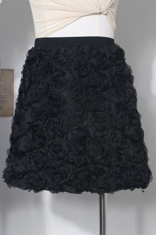 Floral Textured Mini Skirt