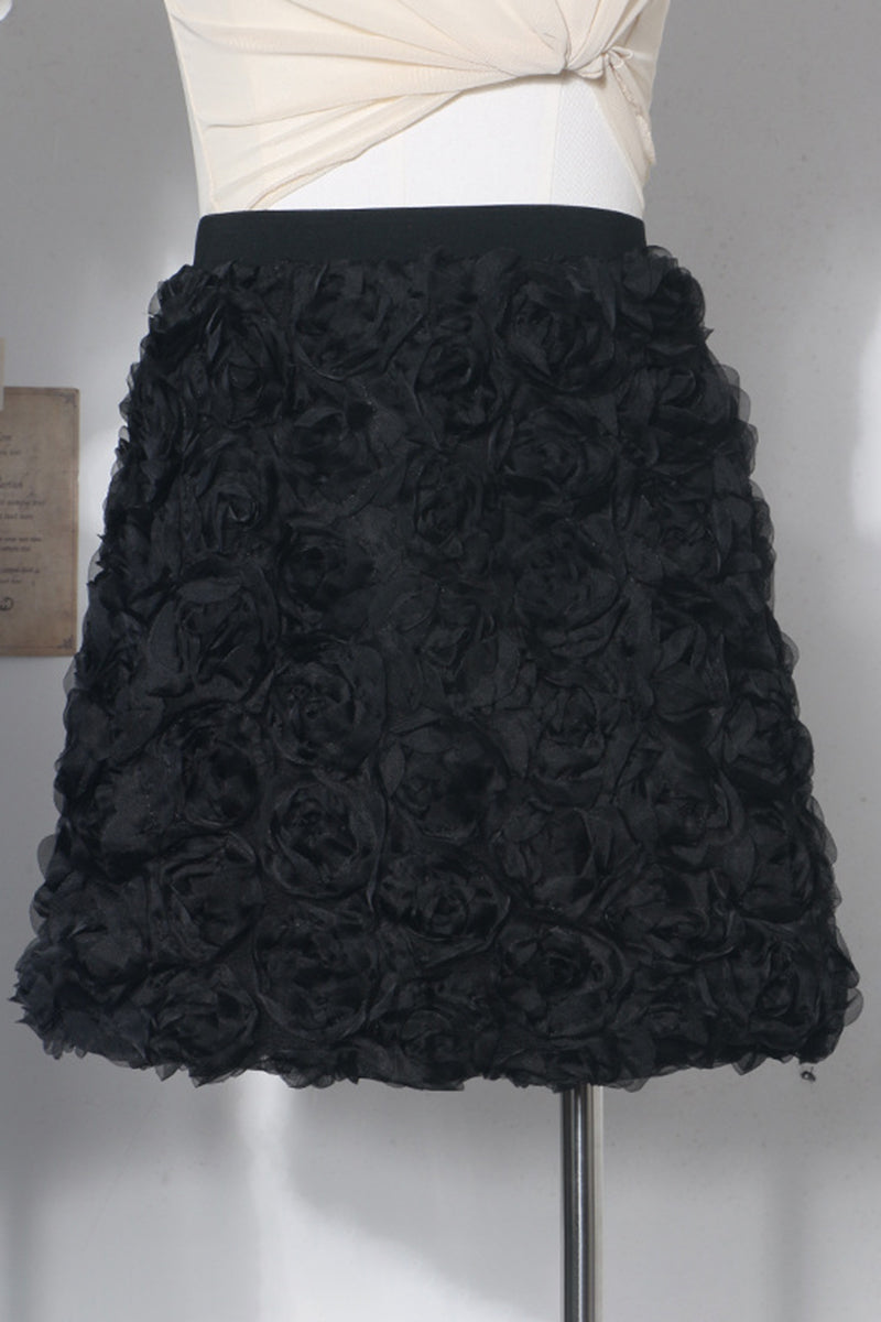 Floral Textured Mini Skirt