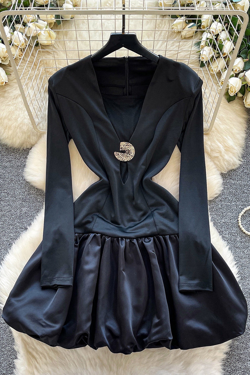 V Neck Bubble Dress with Cami Set