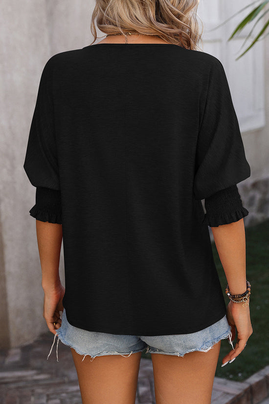 Chic V-Neck Puff Sleeve Top