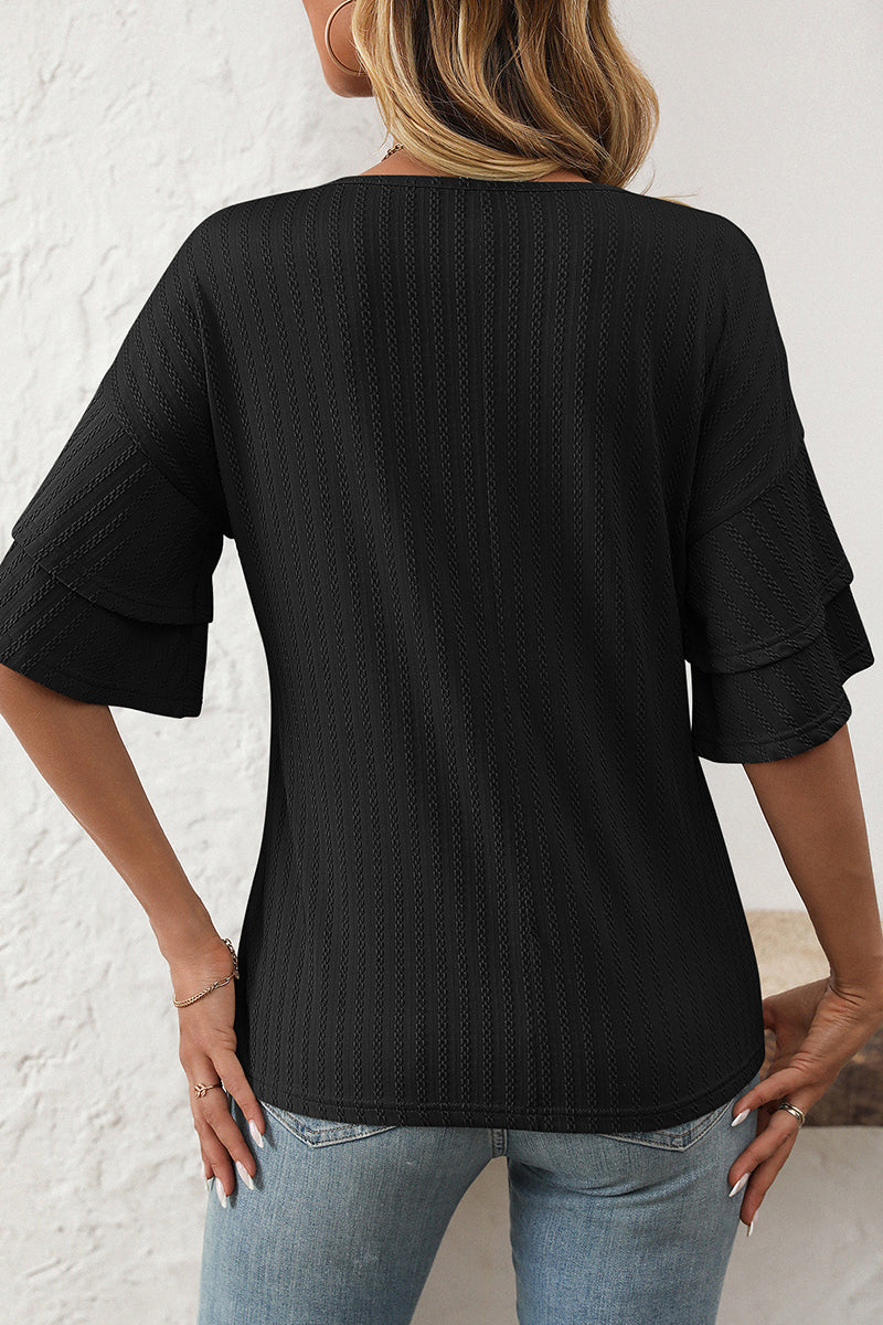 V-Neck Layered Sleeve T-Shirt