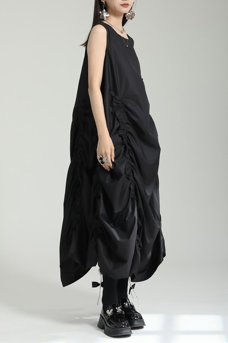 Sleeveless Draped Casual Maxi Dress
