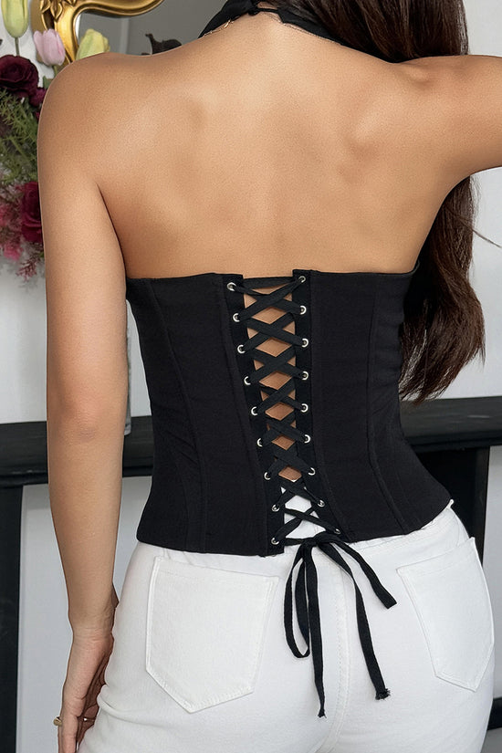 Chic Halter Zipper Corset Tank