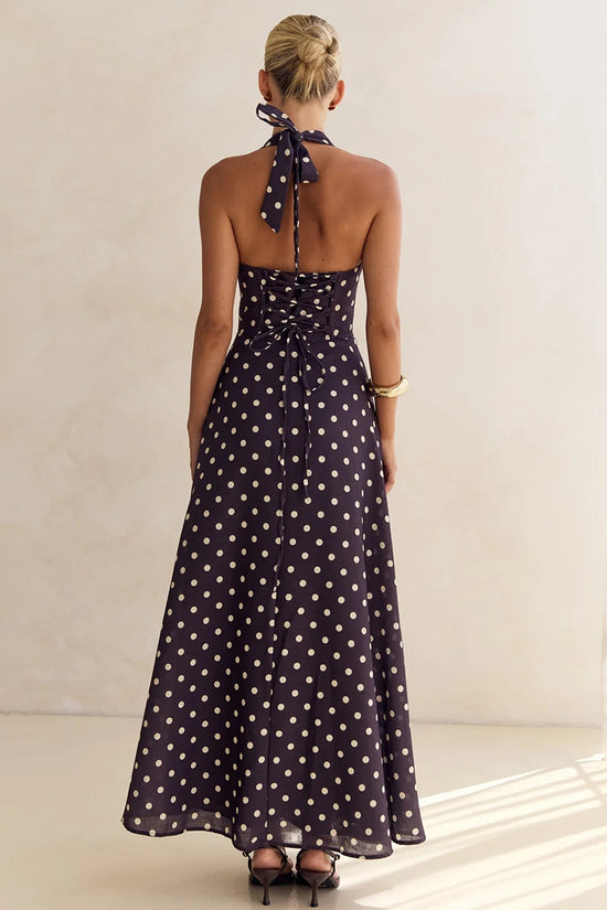 Floral Halter Neck Maxi Dress
