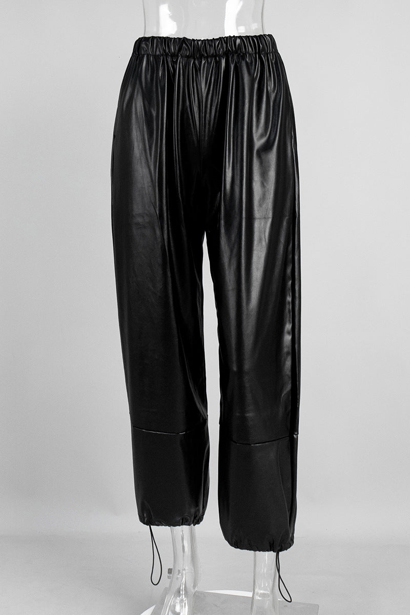 Relaxed Fit Drawstring Casual Pants