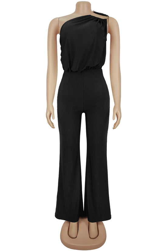 Elegant One-Shoulder Wide-Leg Jumpsuit