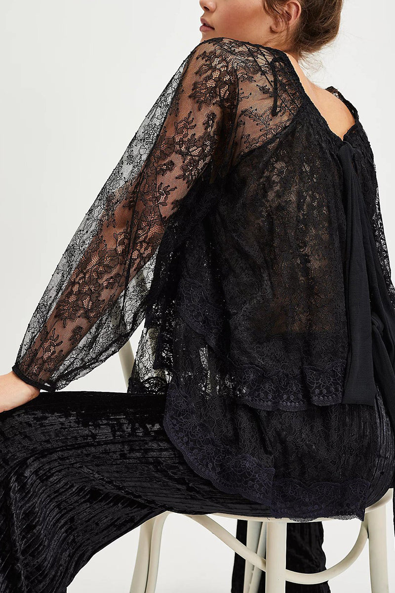 Off-Shoulder Layer Lace Top