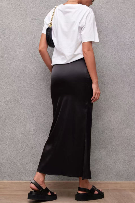 Mermaid-Style High-Waist Midi Skirt