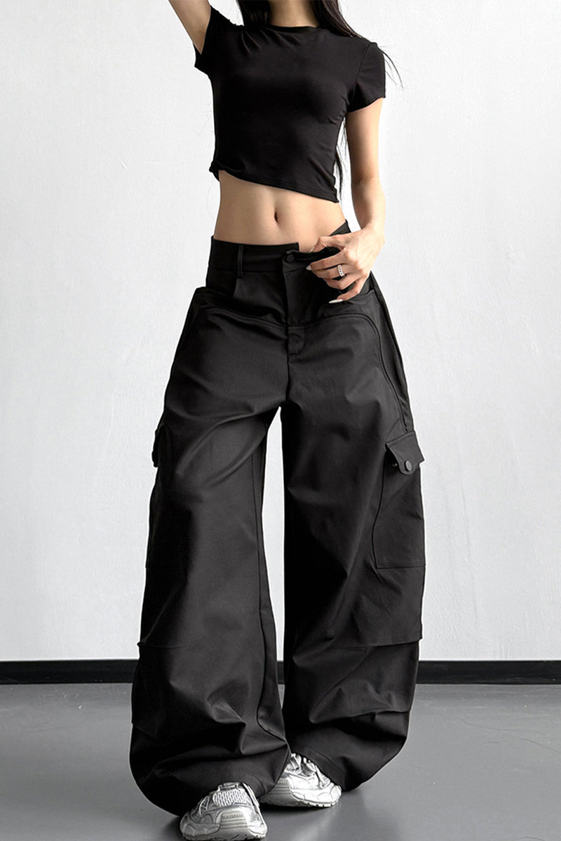 Wide-Leg Cargo Pants