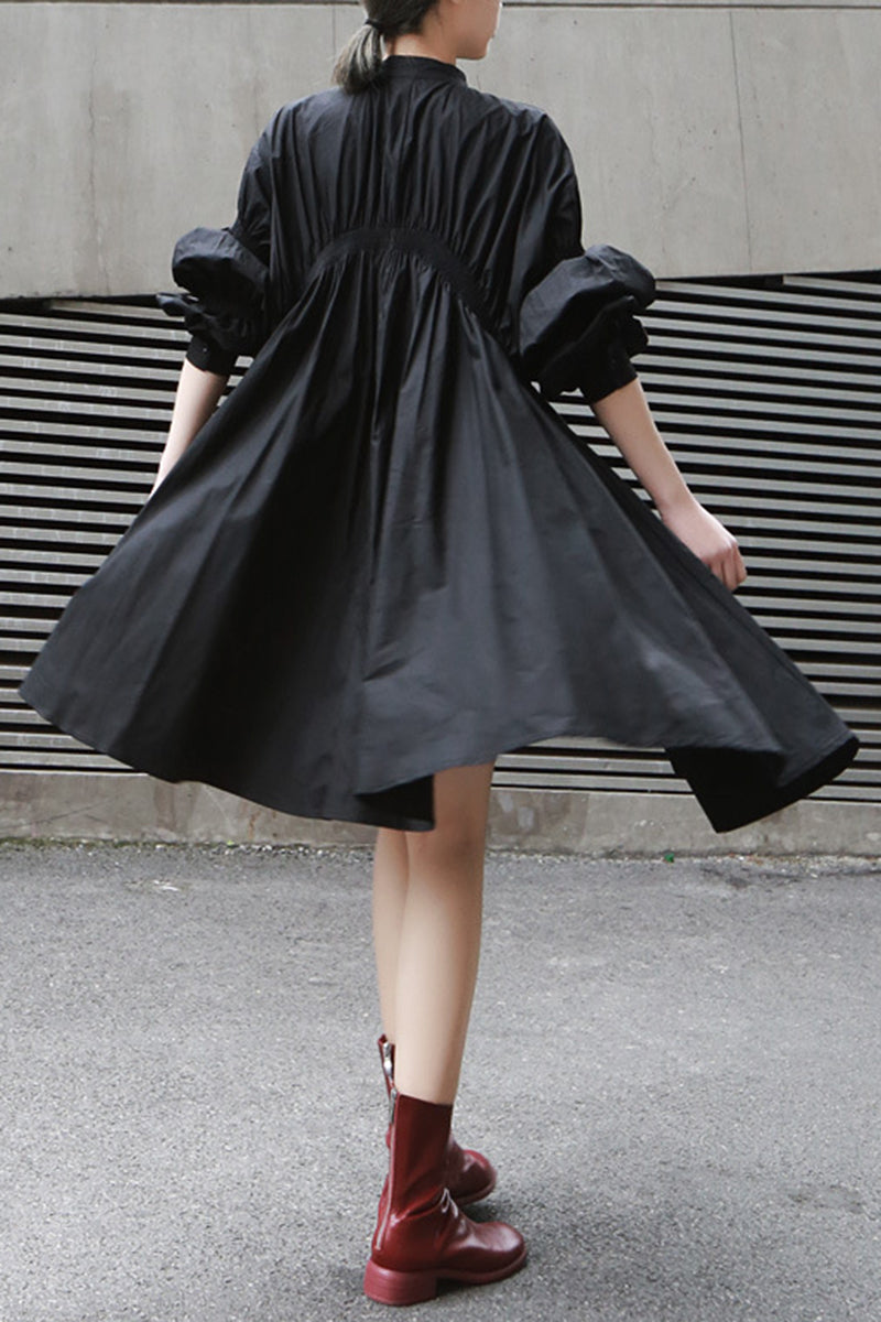 Ruched Long Sleeve Casual Dress
