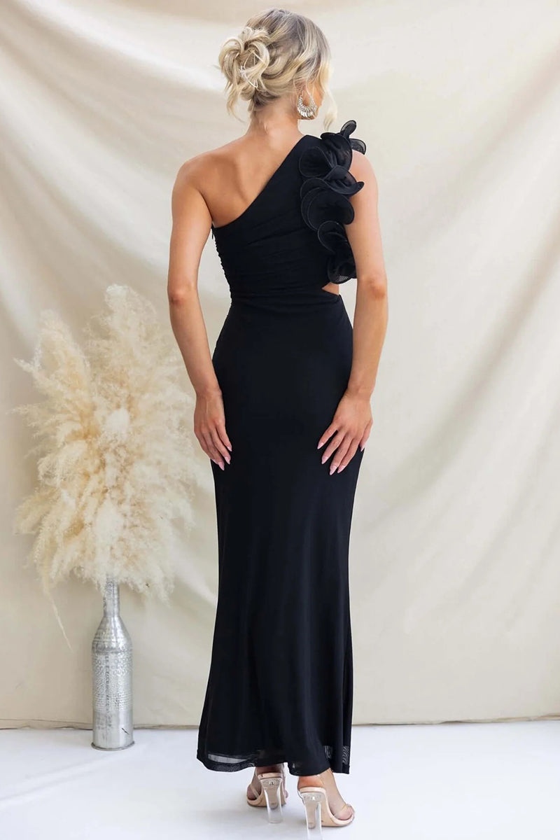 Elegant One-Shoulder Casual Maxi Dress