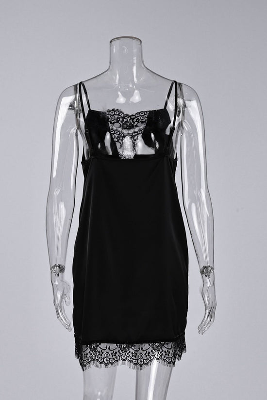 Lace Trim Spaghetti Strap Casual Dress