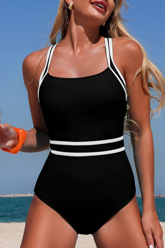 Striped Detail One-Piece Swimsuit