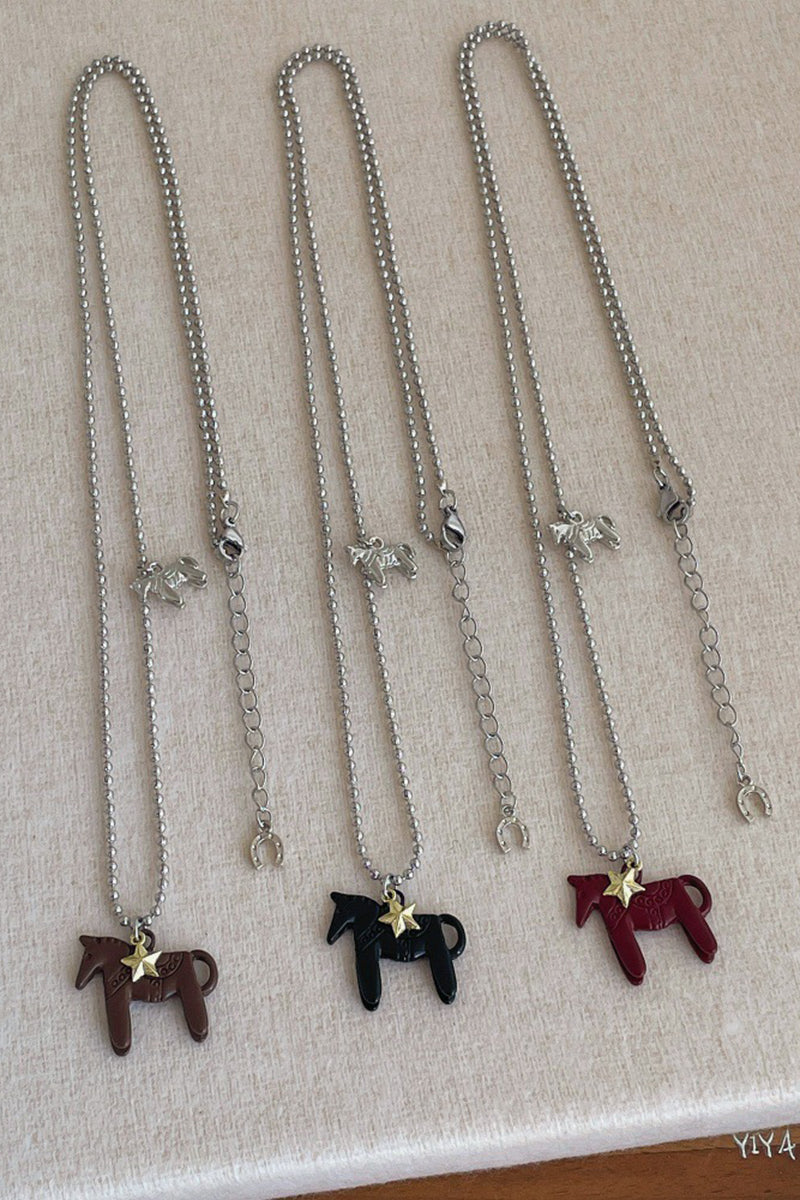 Horse Pendant Charm Necklace