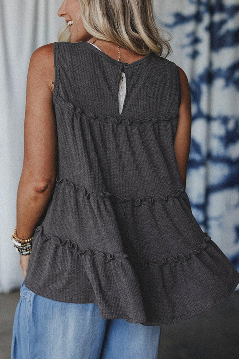 Tiered Frill Trim A-Line Tank Top