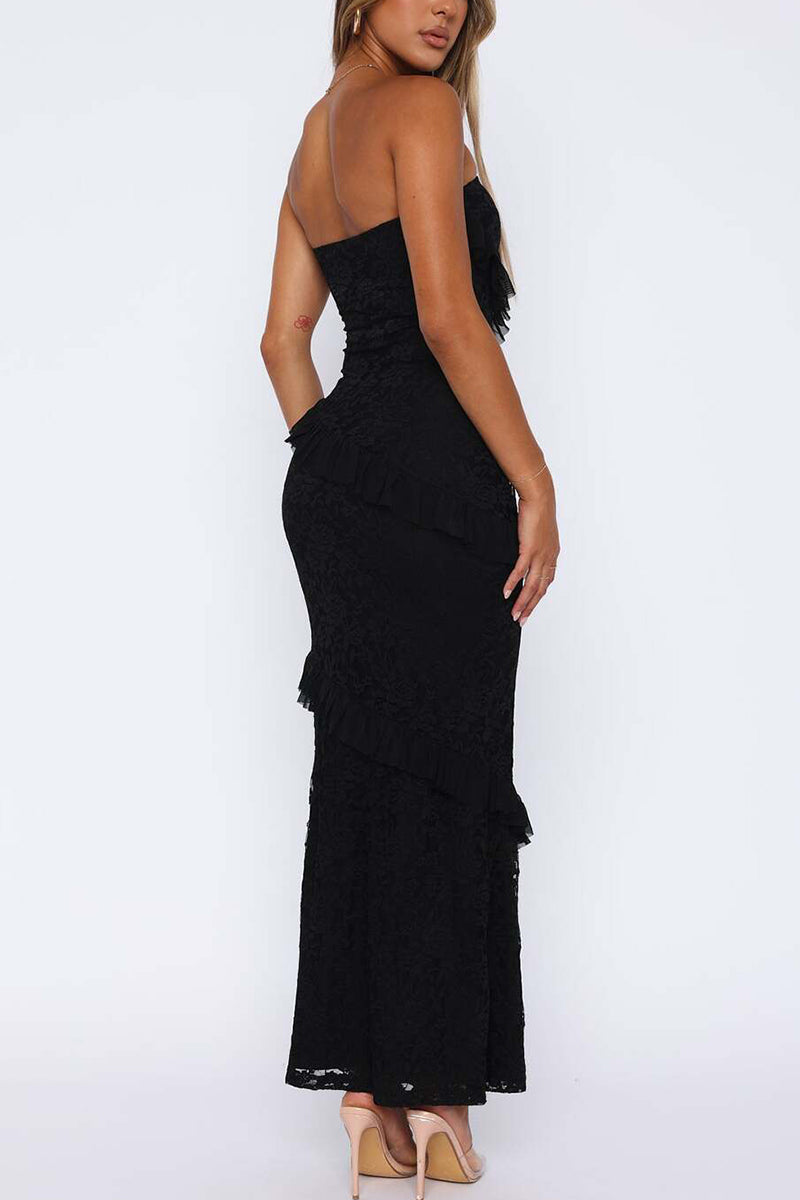 Strapless Layered Bodycon Casual Dress