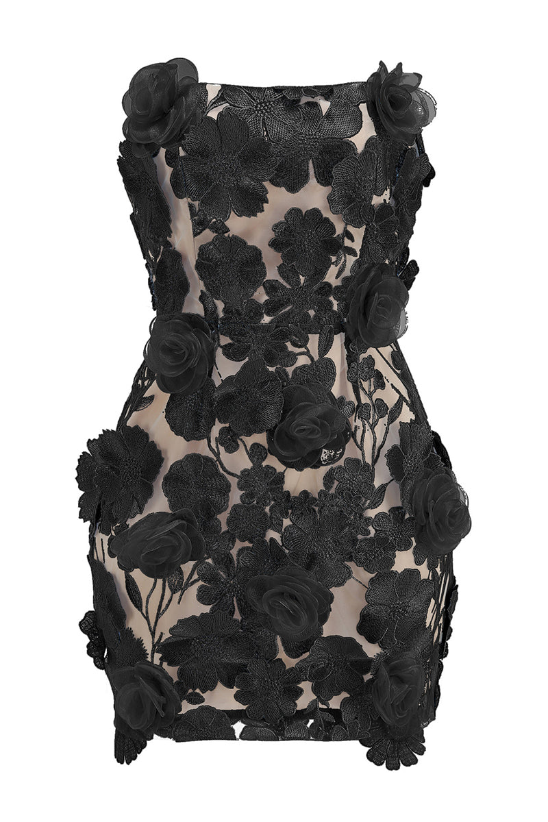 Strapless Floral Bodycon Dress