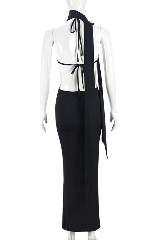 Halter Cutout Maxi Dress